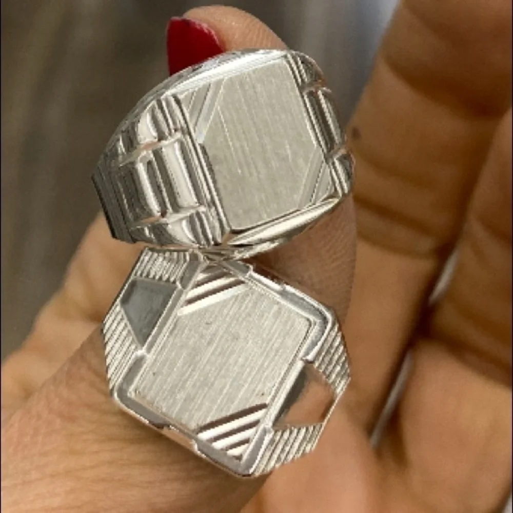 Silver Men's Signet Ring 15mm sizes 8 9 10 11 12